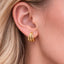 Triple Charm Hoop Earrings