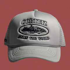 Cortiez Classic Oval Ship Logo Trucker Hat - Grey