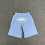 Corteiz Alcatraz Island Graphic Heavyweight Shorts Light Blue