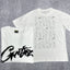 Corteiz All-Over Sketch Grid T-Shirt – White/Black