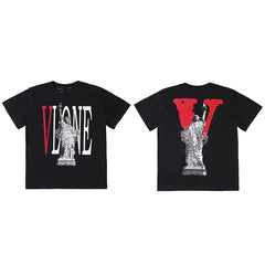 Vlone Statue of Liberty Graphic T-Shirt - Black/Red