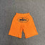 Corteiz Alcatraz Island Graphic Heavyweight Shorts Orange
