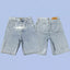 Corteiz Alcatraz Island Front Logo Heavyweight Denim Shorts - Light Blue