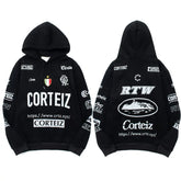 Corteiz All-Over Multi-Logo Heavyweight Hoodie - Black