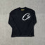 Corteiz C-Star Logo Long Sleeve Thermal Tee - Black