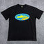 Corteiz Authentic Oval Logo T-Shirt – Black/Blue & Yellow