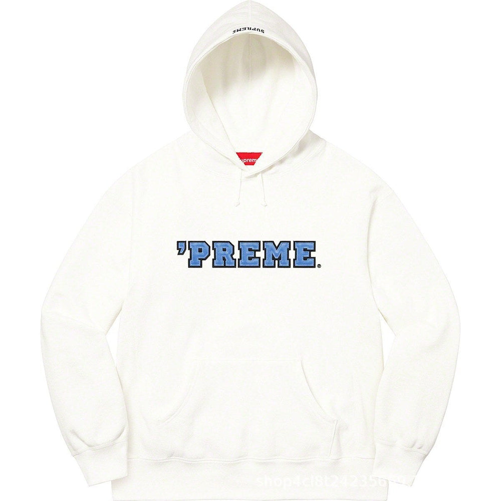 Supreme Cutout Logo Hooded Sweatshirt - White / Blue