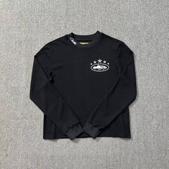 Corteiz Alcatraz 4-Star Logo Long Sleeve Thermal Tee - Black