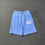 Corteiz 5-Star Alcatraz Island Front Logo Heavyweight Shorts blue