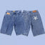 Corteiz Back Star Embroidery Heavyweight Denim Shorts BLue