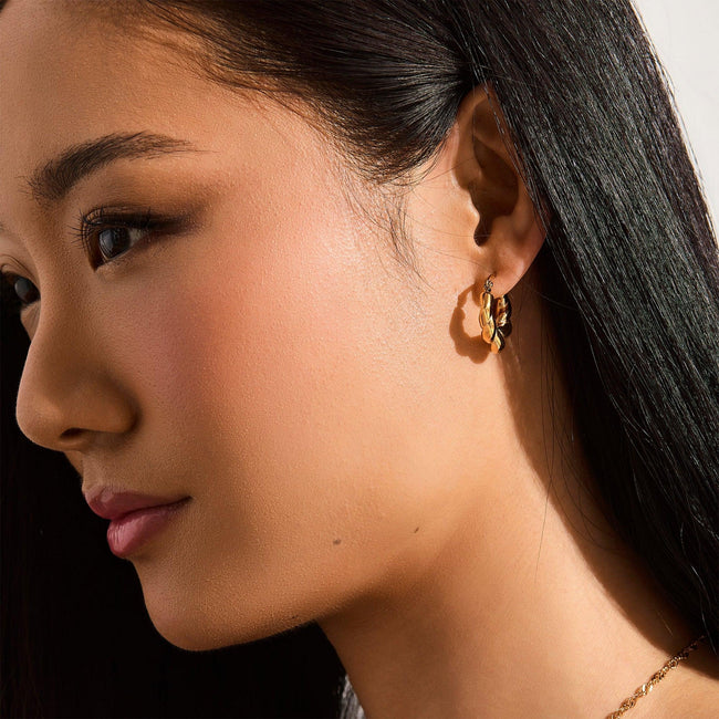 Chunky Twisted Hoop Earrings Main Image