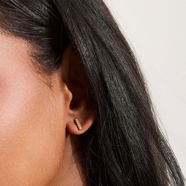 Crystal Bar Stud Earrings Main Image