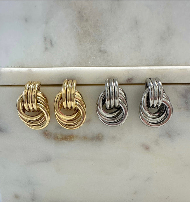 Triple Knot Earrings | Gold Main Image