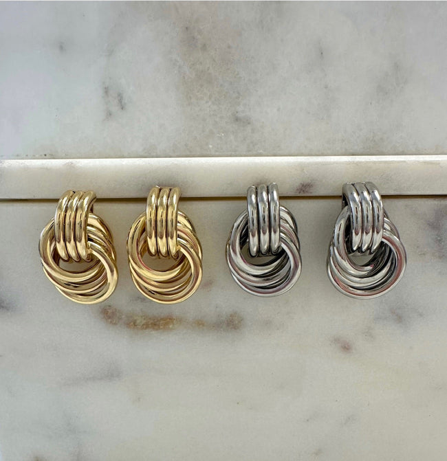 Triple Knot Earrings | Silver Main Image