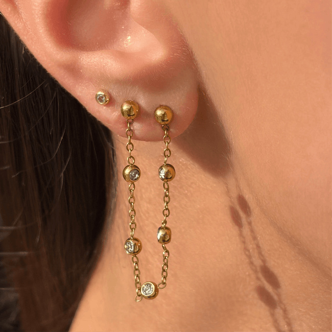 Shimmer Chain Stud Earring Hover Image