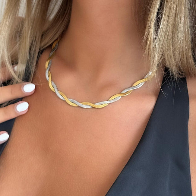 Two-Tone Medusa Necklace Hover Image