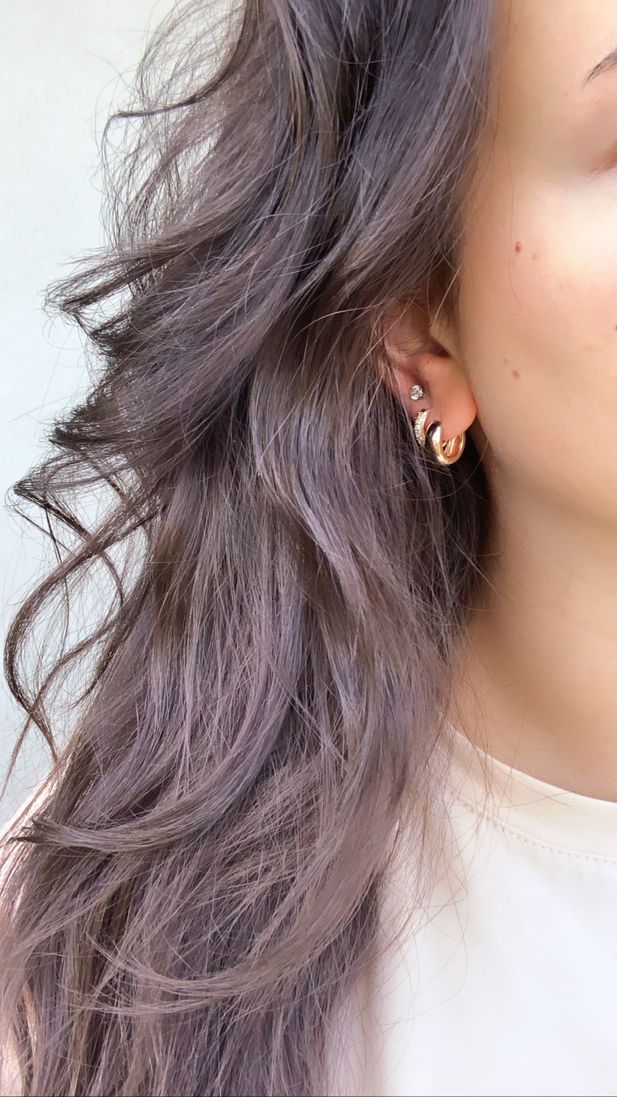 Pave Baby Hoops | Gold