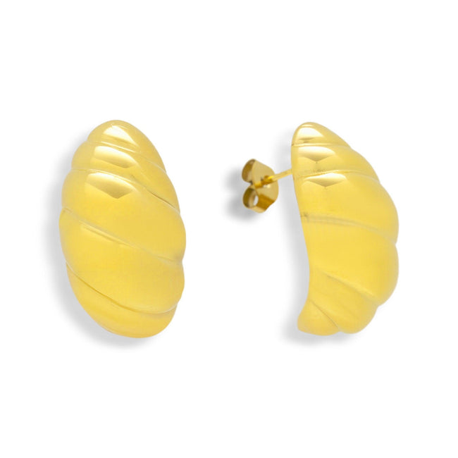 Twist Shell Dome Earrings Hover Image