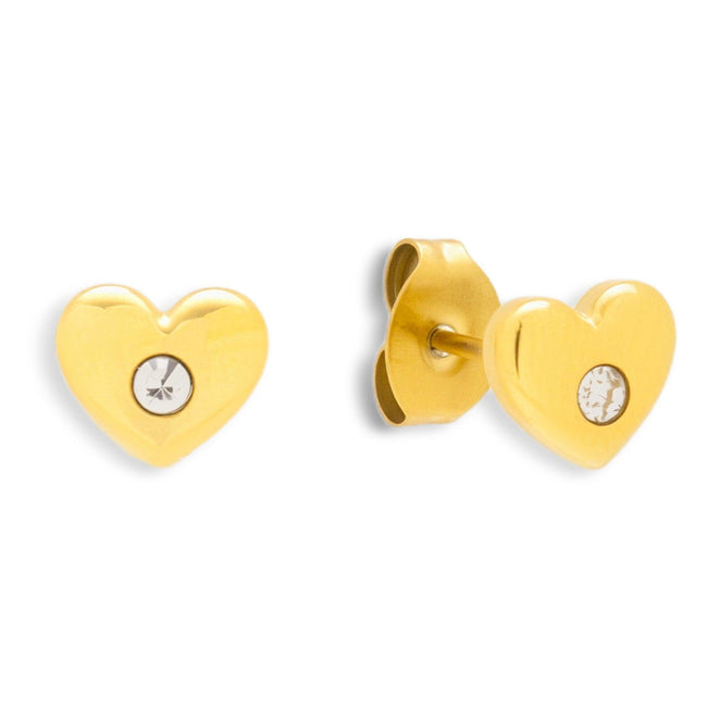 Crystal Heart Stud Earrings Hover Image