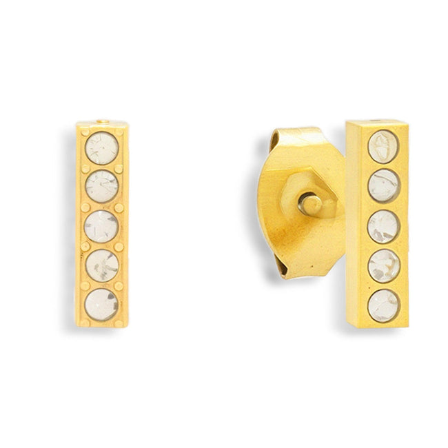 Crystal Bar Stud Earrings Hover Image