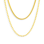Layered Snake & Bead Chain Necklace