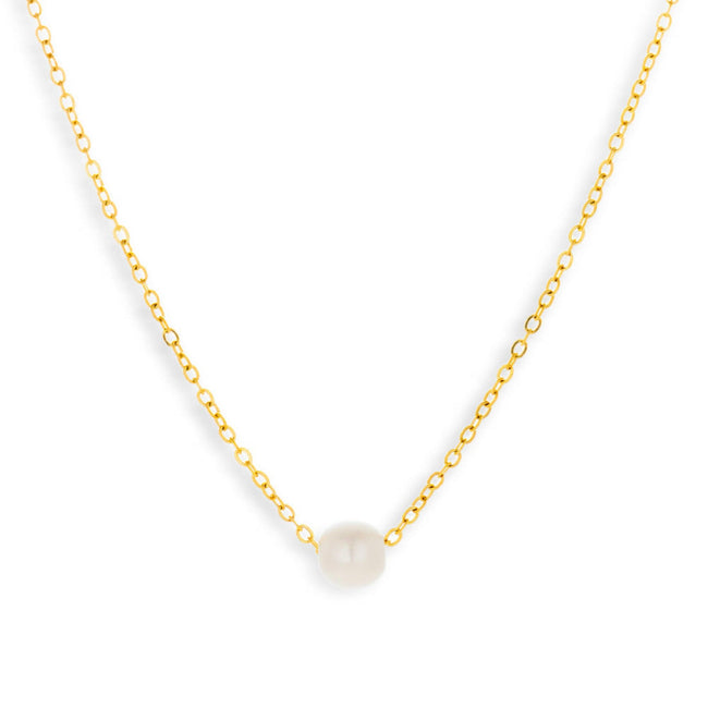 Single Pearl Drop Necklace Hover Image