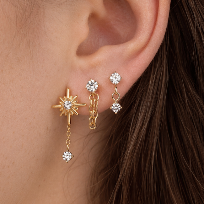 Meet Me At Midnight Flat Back 3-Piece Earring Set Hover Image