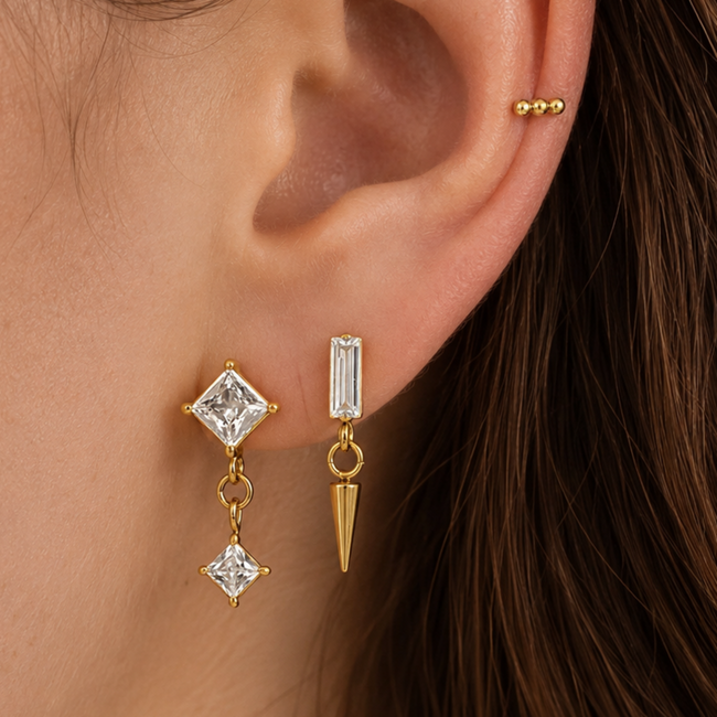 Cool Girl Flat Back 3 Piece Earring Set Hover Image