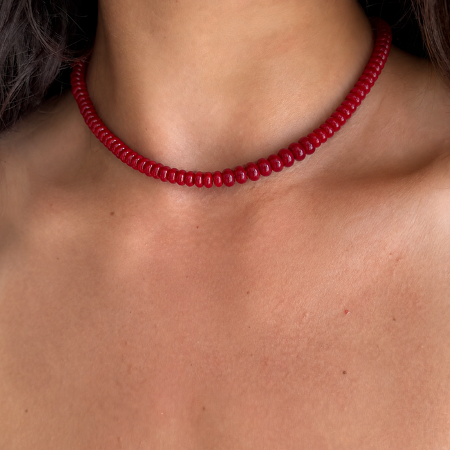 Scarlet Glow Beaded Necklace Main Image