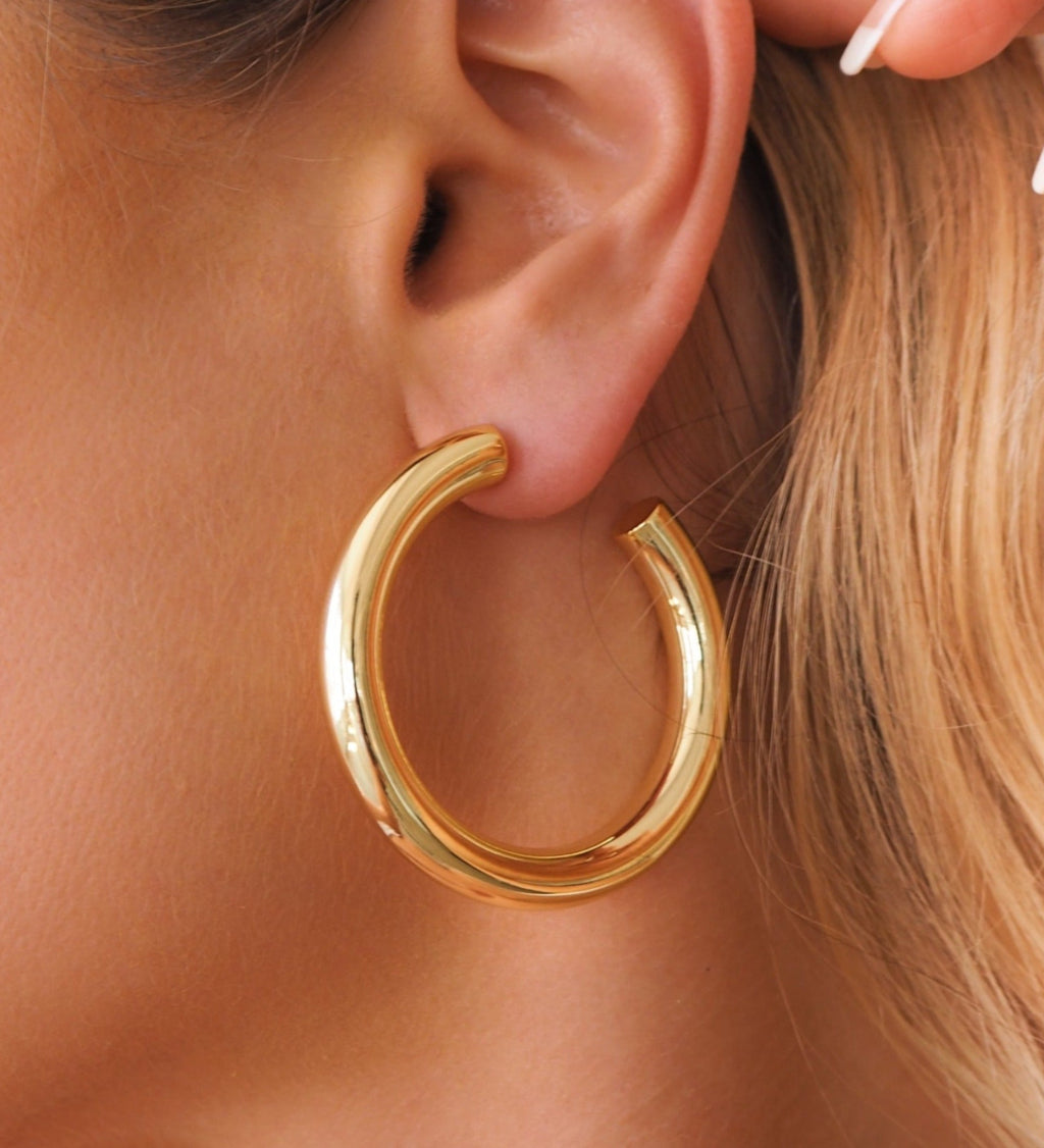 Chunky Gold Hoops | Large