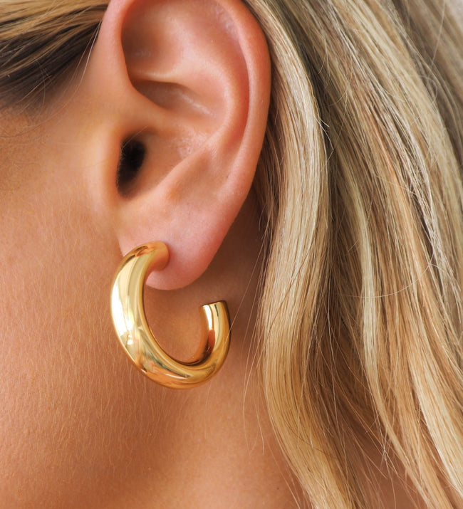 Chunky Gold Hoops | Medium Hover Image