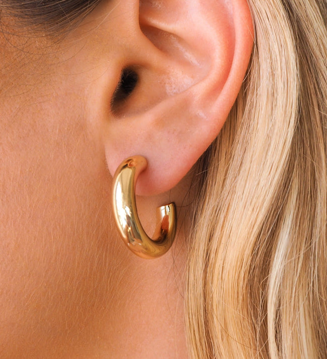 Chunky Gold Hoops | Small Hover Image