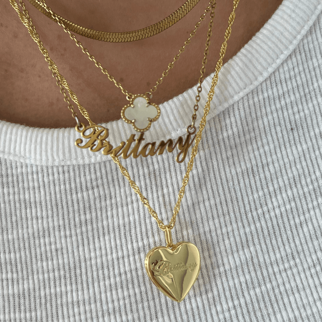 Custom/Personalized Heart Locket Necklace Hover Image