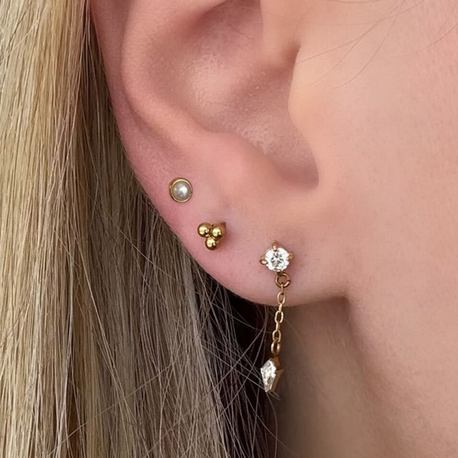Starry Babe Flat Back 3 Piece Earring Set Hover Image