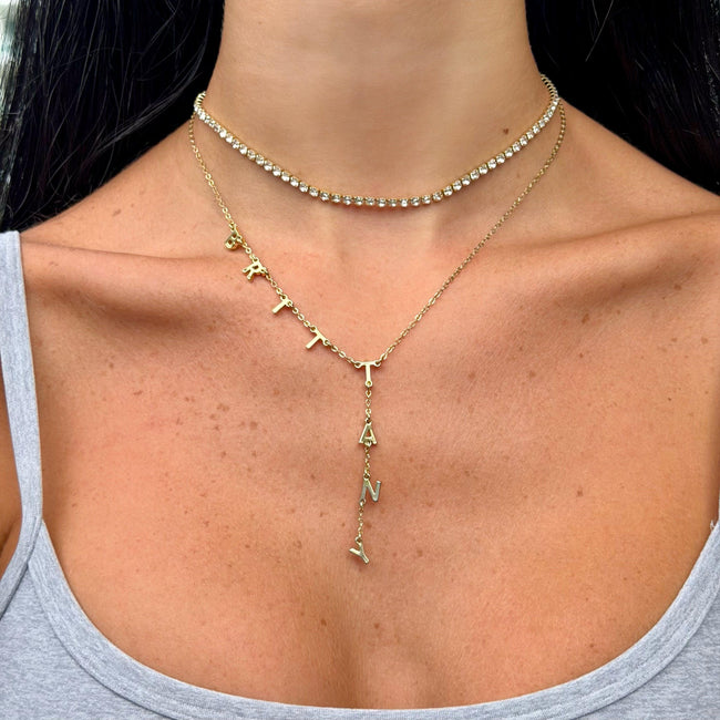 Custom/Personalized Name Drop Lariat Necklace Main Image