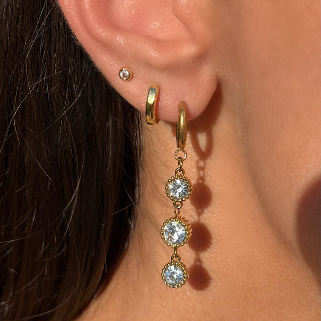 Dainty Sparkle Drop Earrings Hover Image