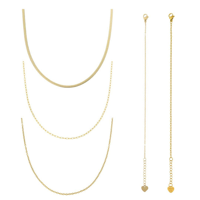 Fine Lines Bundle: 5 Piece Necklace and Bracelet Bundle Main Image