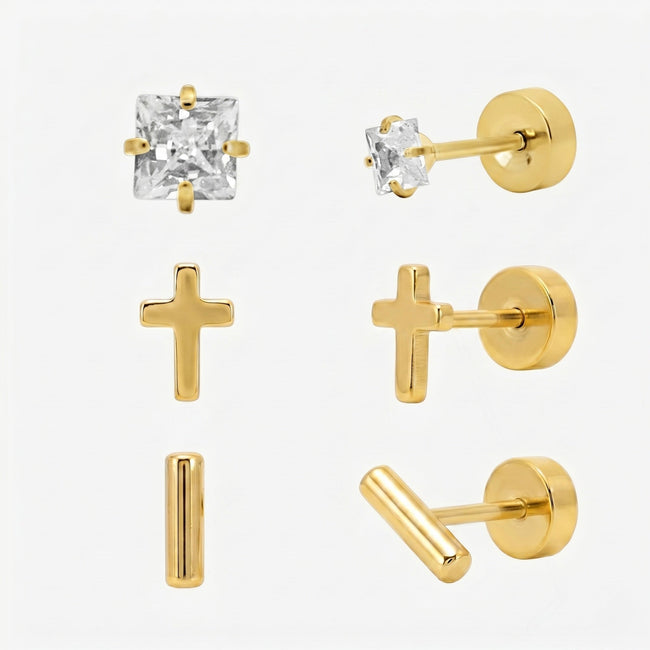 Simply Yours Flat Back 3 Piece Earring Set Hover Image