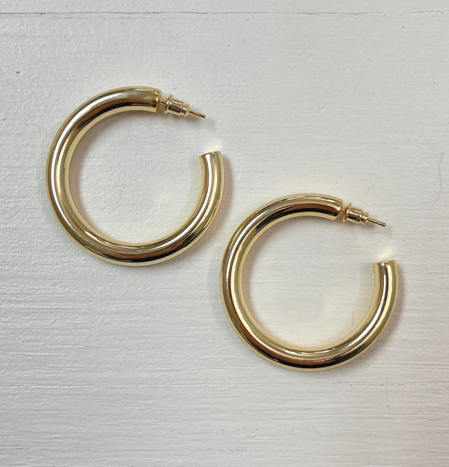 Chunky Gold Hoops | Large Main Image