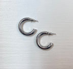 Chunky Silver Hoops | Small