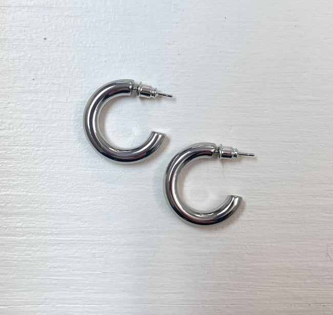 Chunky Silver Hoops | Small Main Image