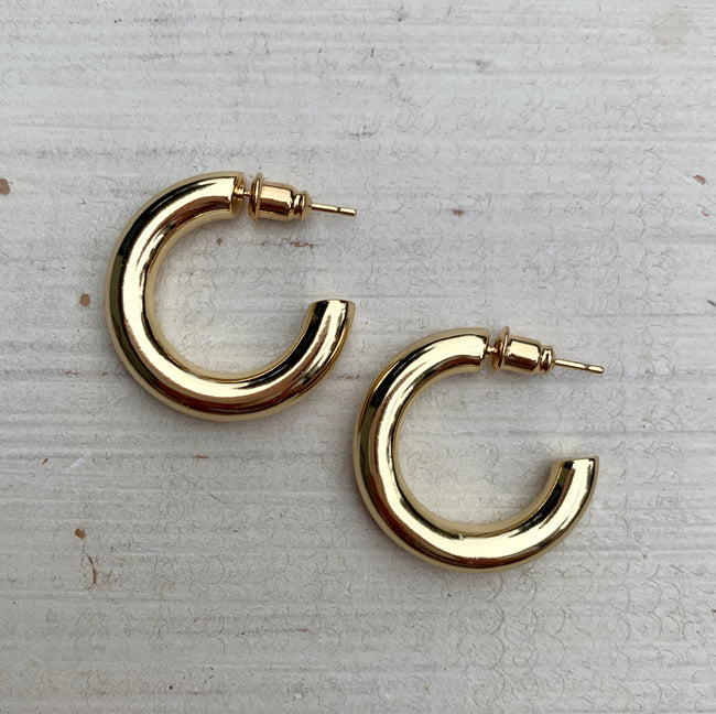 Chunky Gold Hoops | Small Main Image