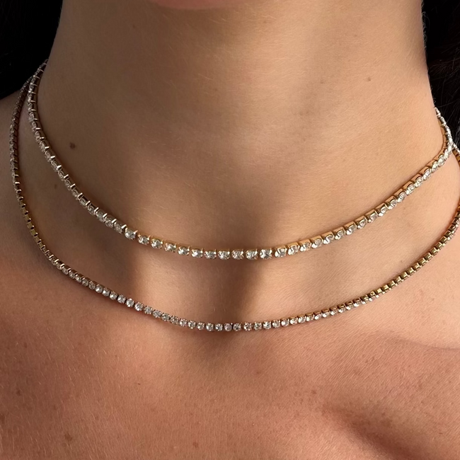 Nena Tennis Necklace Hover Image