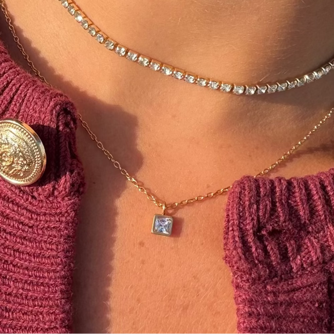 Faye Birthstone Necklace Hover Image