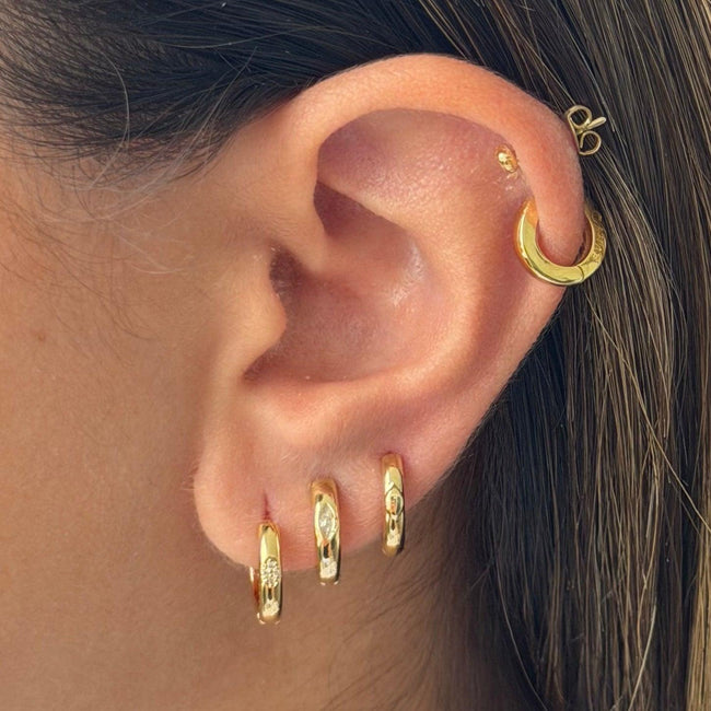 Sweet Edge Hoop 3-Piece Earrings Set Hover Image