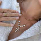 Pearly Blessing Cross Necklace