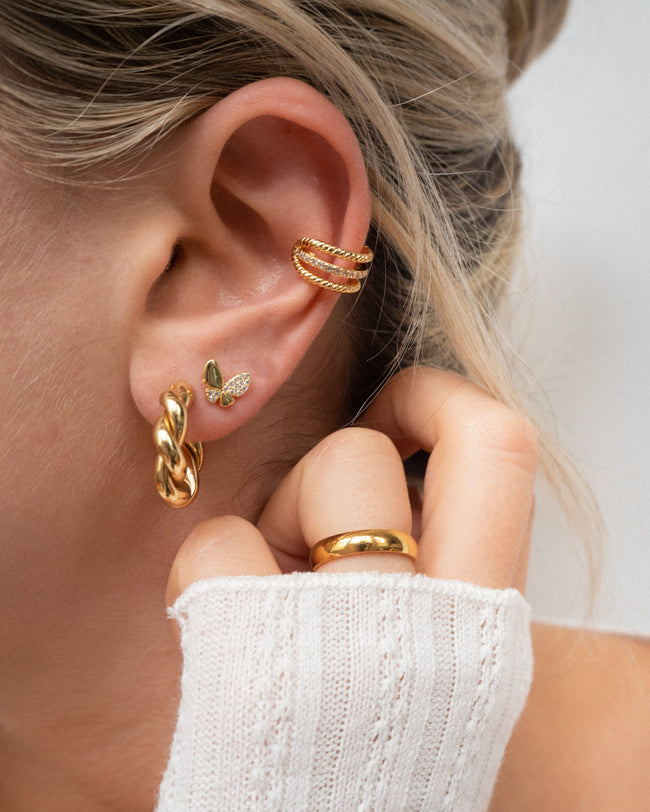 Vera Gold Hoops | Small Main Image