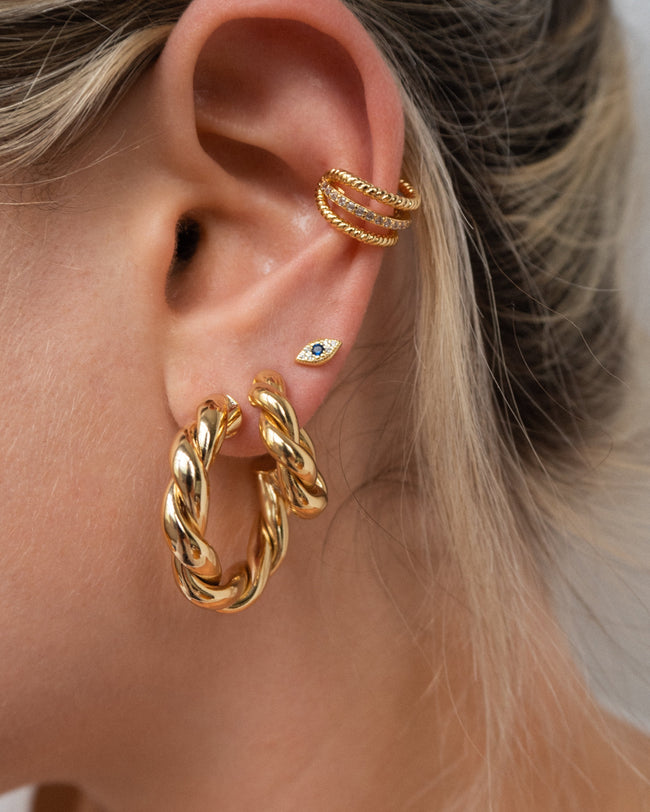 Vera Gold Hoops | Medium Main Image