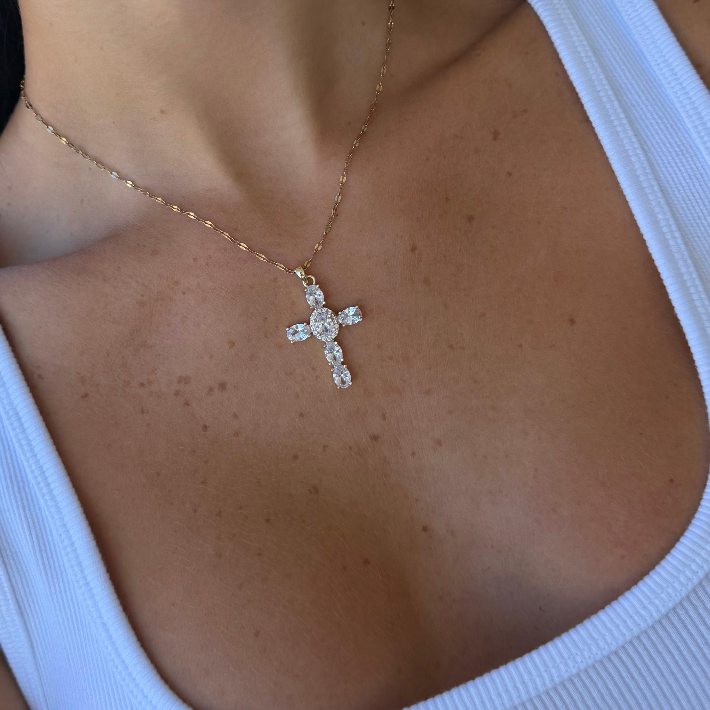 Heavenly Glow Cross Necklace