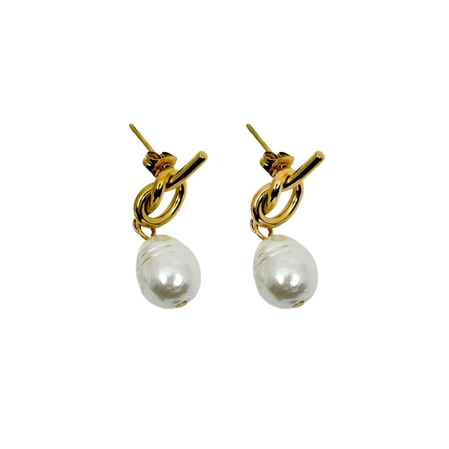 Infinity Pearl Earrings Main Image